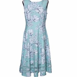 Calvin Klein Mint Green Floral Dress for Graduation or Wedding, Size 2